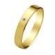Alianza oro amarillo artesanal plana con opción de interior confort y en anchos de 1,5mm a 8,5mm con diamante