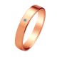 Alianza oro rosa artesanal plana con opción de interior confort y en anchos de 1,5mm a 8,5mm con diamante