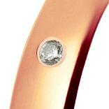 Alianza de oro rosa brillo con un brillante talla diamante de 0,01ct (Ø 1,3mm)