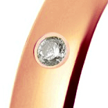 Alianza de oro rosa brillo con un brillante talla diamante de 0,02ct (Ø 1,7mm)